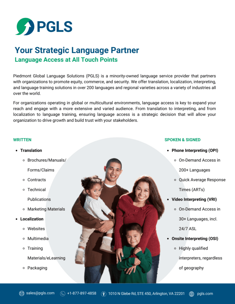 Language Access One-Pager Mockup