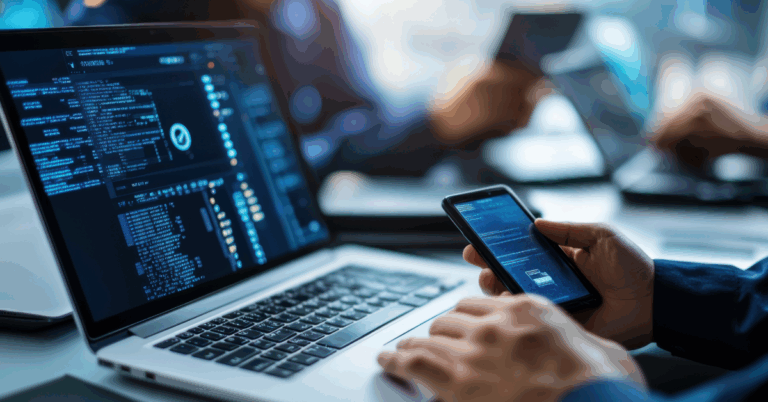 Person in law enforcement using technology for digital investigation of multilingual data