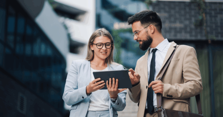 IT leadership | Co-workers communicating through technology - Piedmont Global